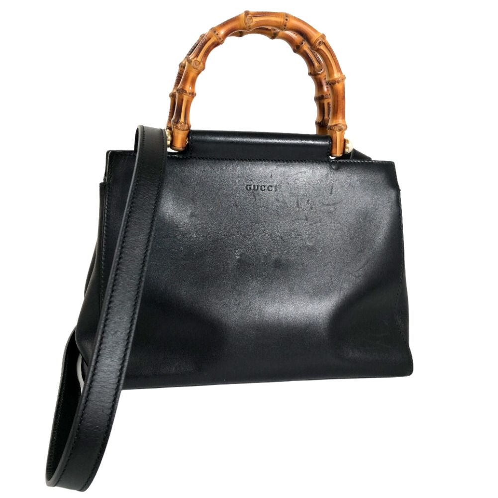 Small Leather Nymphea Bamboo Handbag 453767