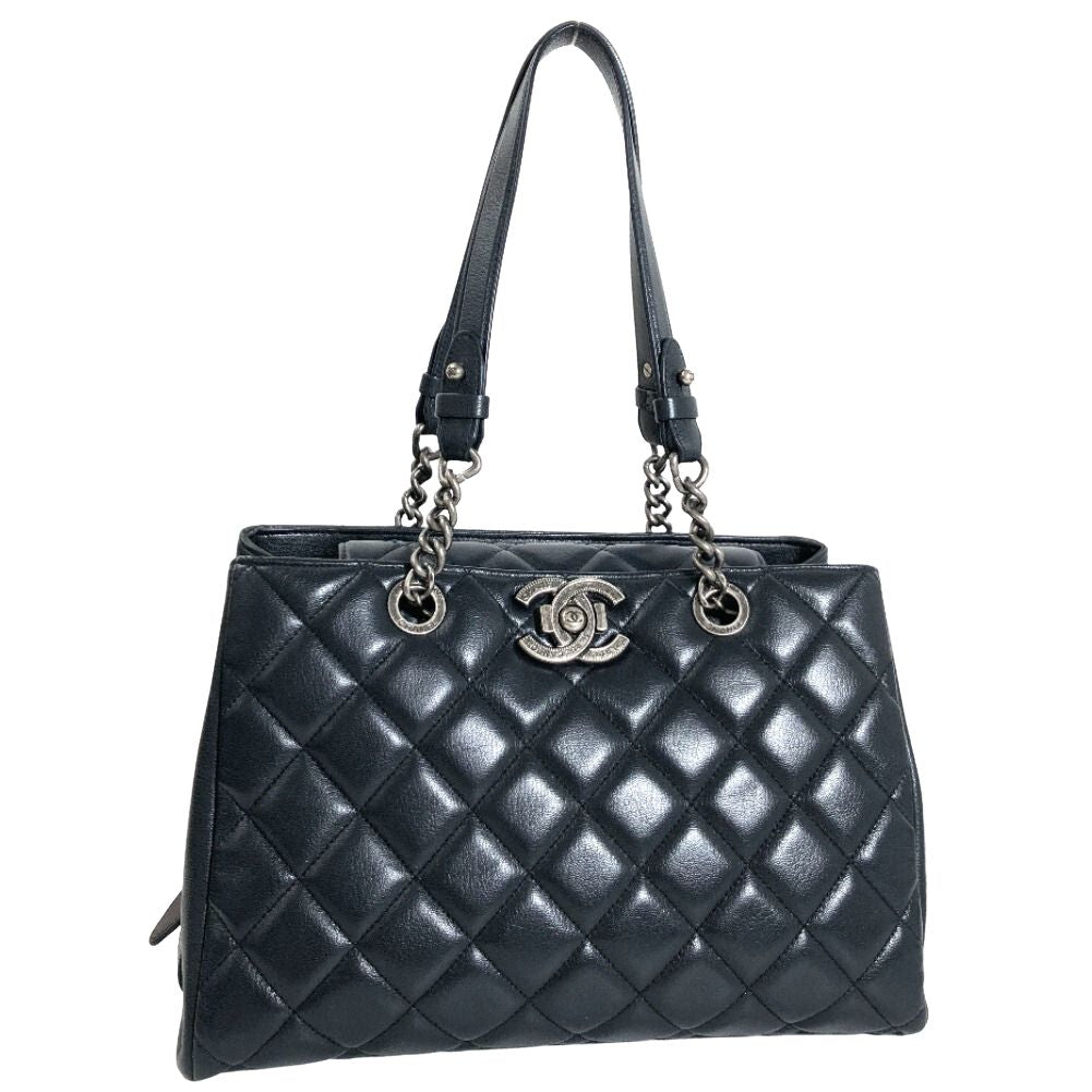 CC Quilted Leather Chain Tote Bag