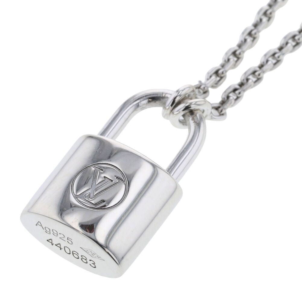 vuitton silver lock necklace