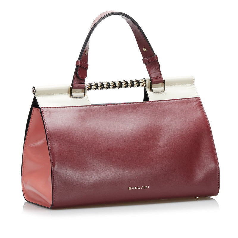Tricolor Leather Handbag