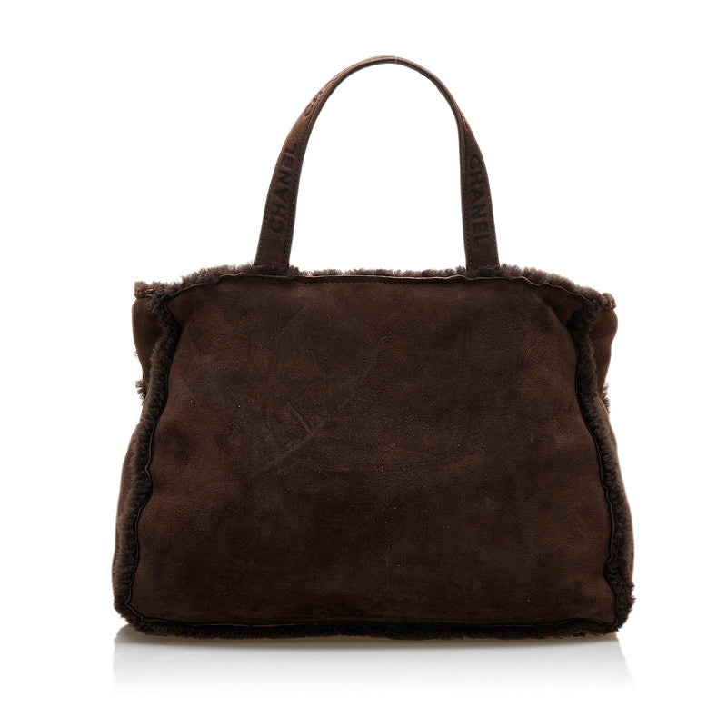 Suede Shearling Tote Bag