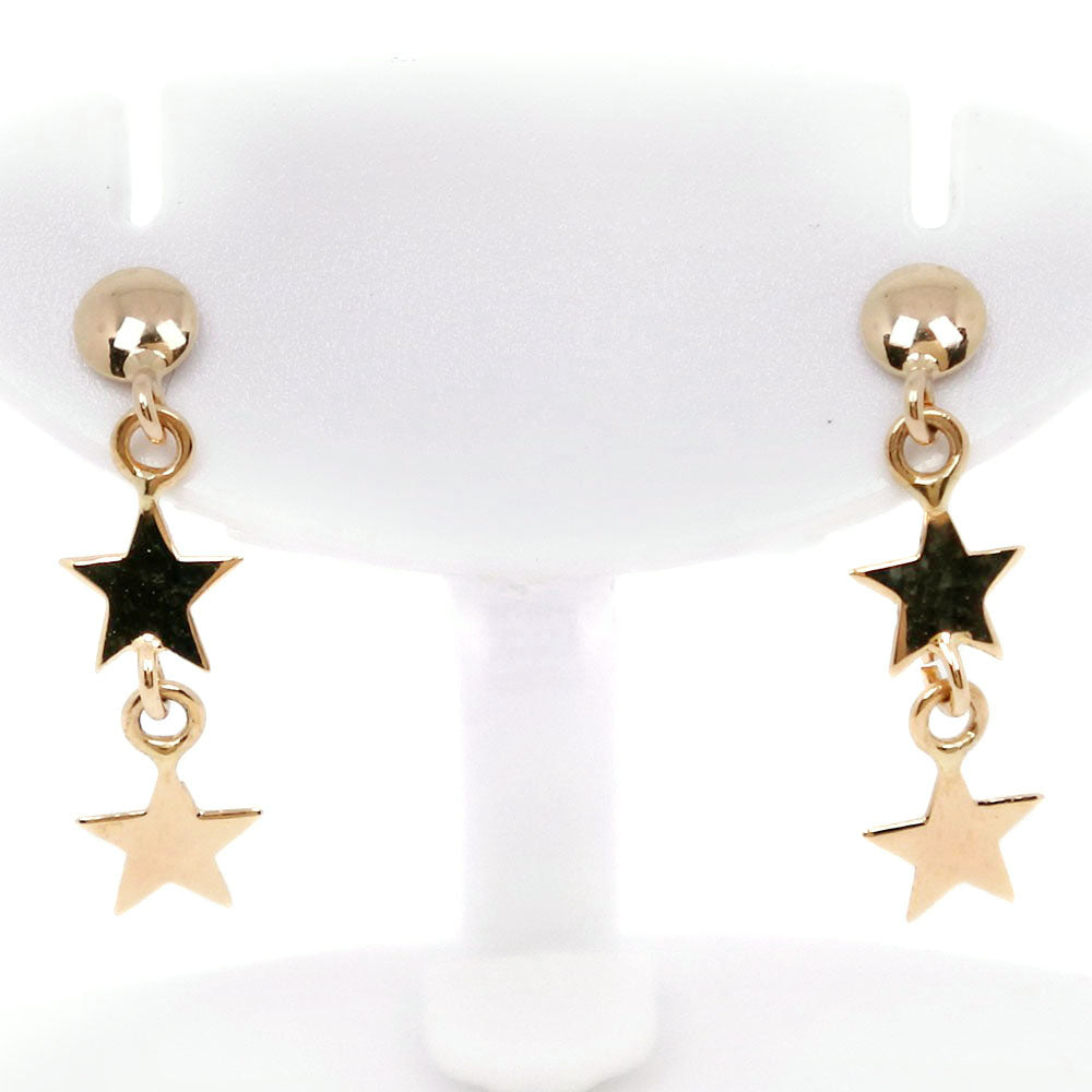 Star Motif Earrings, K18 Yellow Gold, Women's A+ Grade (used)