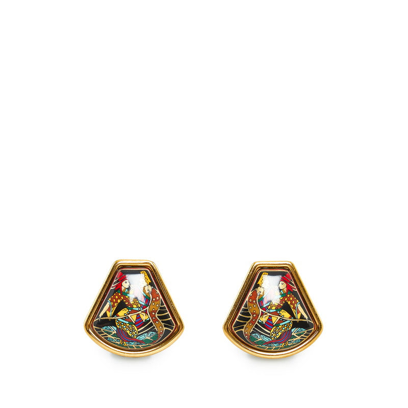 Cloisonn√© Clip On Earrings