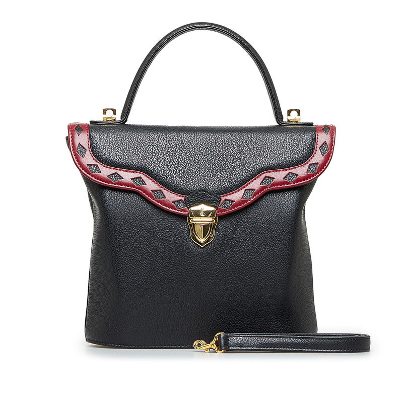 Diamond Cut Leather Handbag