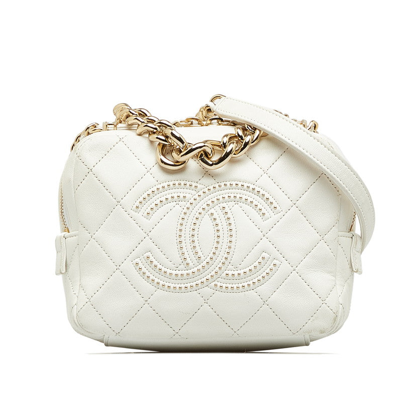CC Quilted Leather Chain Crossbody Bag