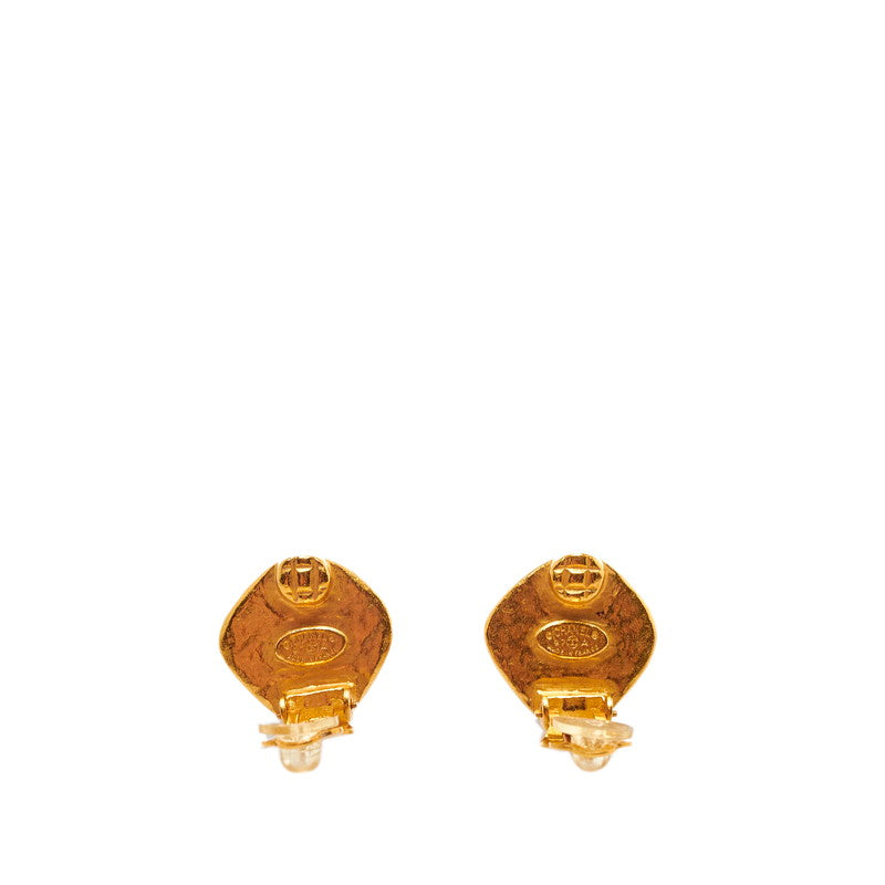 CC Diamond Clip on Earrings