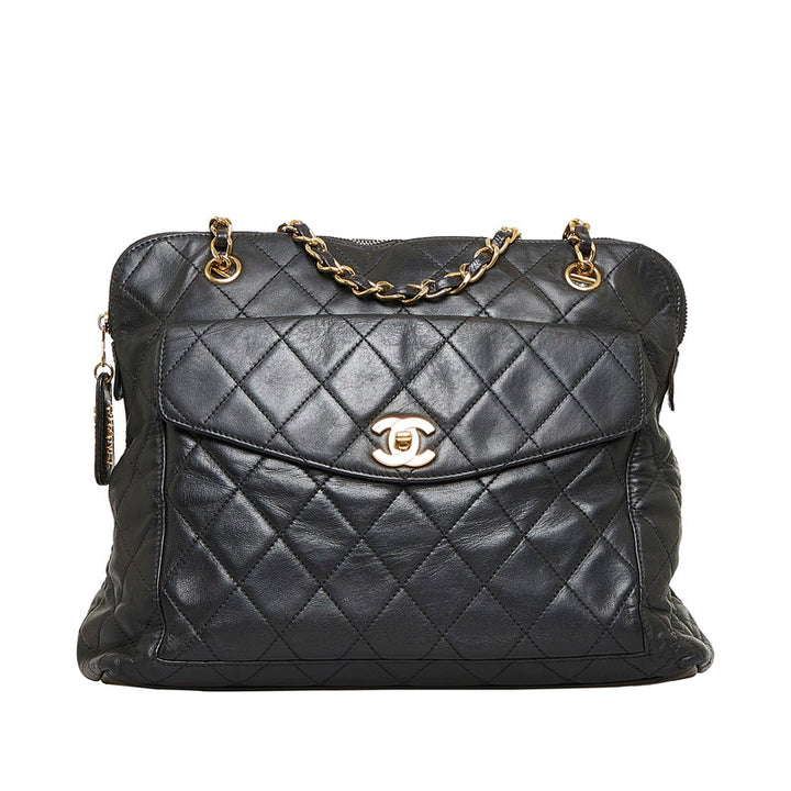 CC Quilted Leather Chain Shoulder Bag