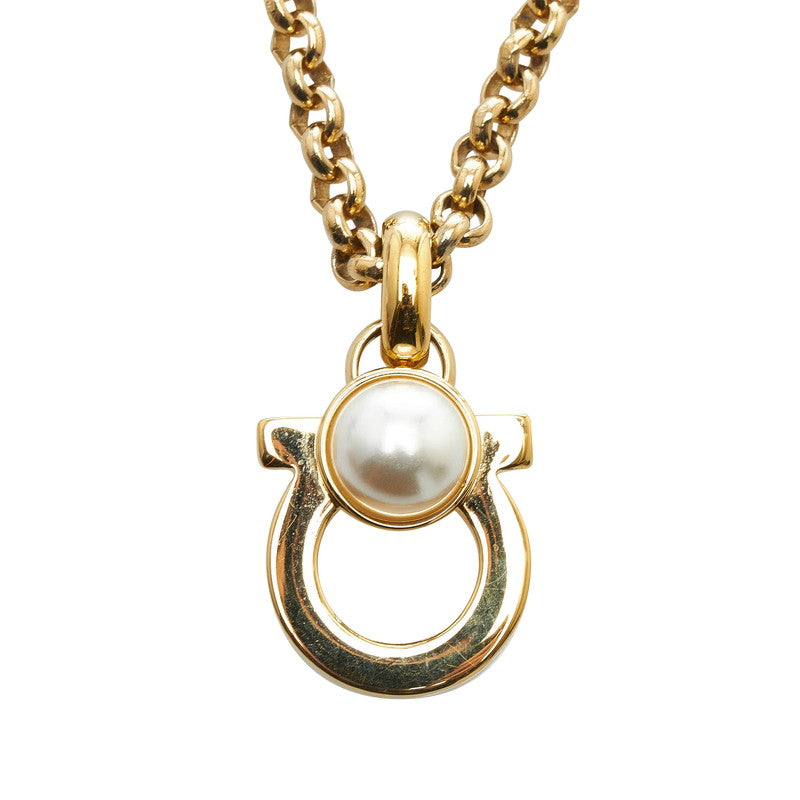 Gancini Pearl Pendant Necklace