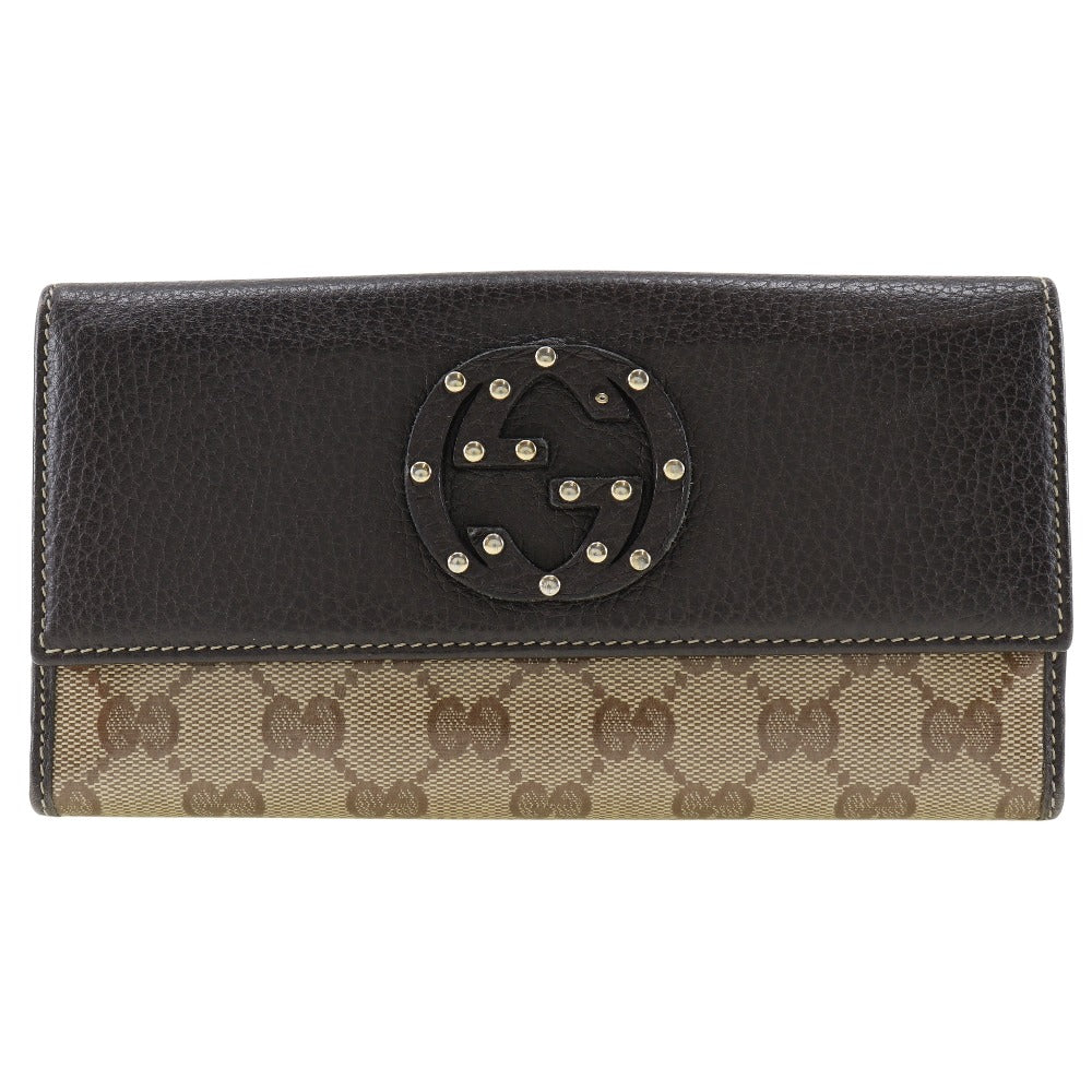G Crystal Canvas & Leather Flap Continental Wallet 231843