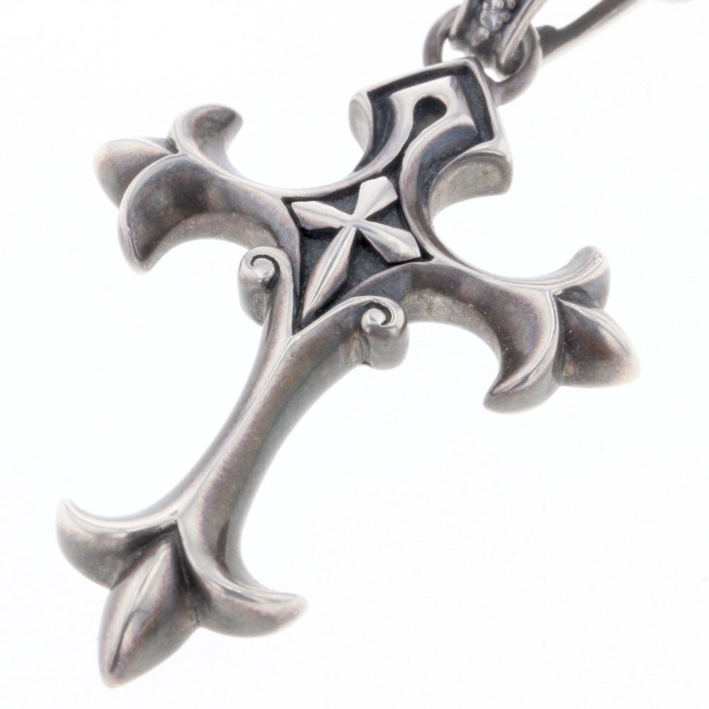 Silver Medieval Cross Pendant Necklace