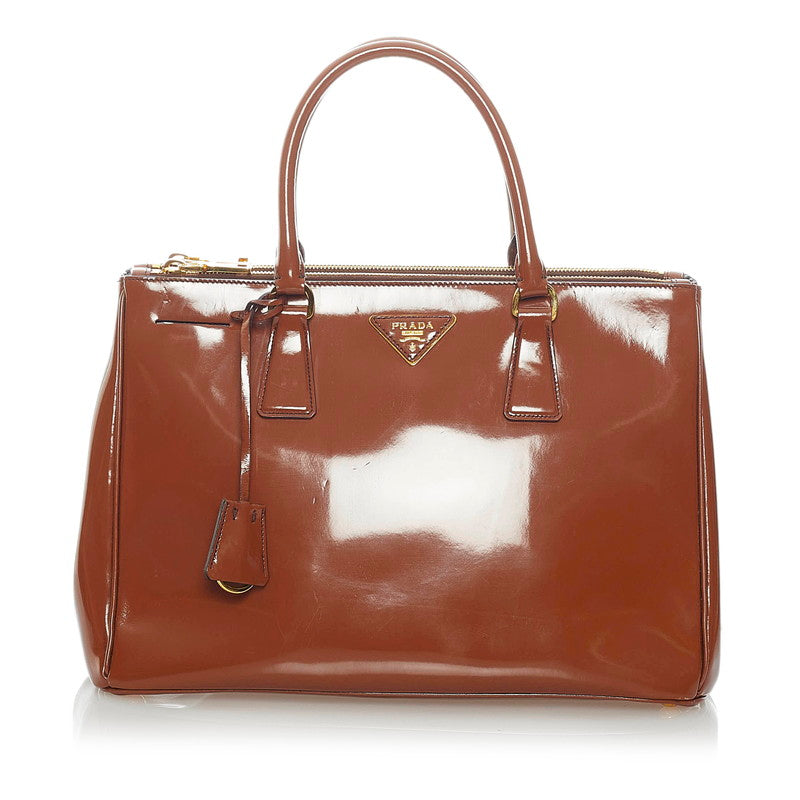 Patent Leather Double Zip Galleria Handbag