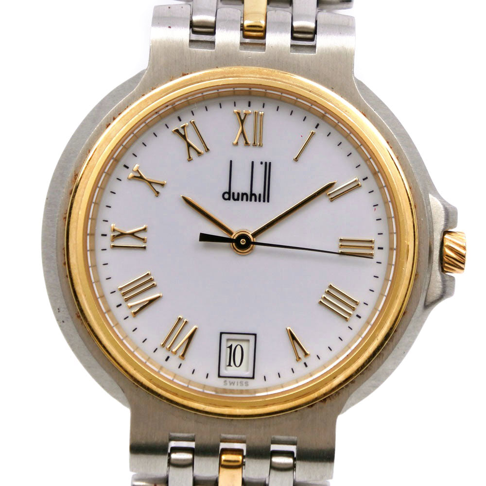 Dunhill Elite Stainless Steel Gold Plated Watch, Swiss Made, Silver Adult Men [Pre-owned]