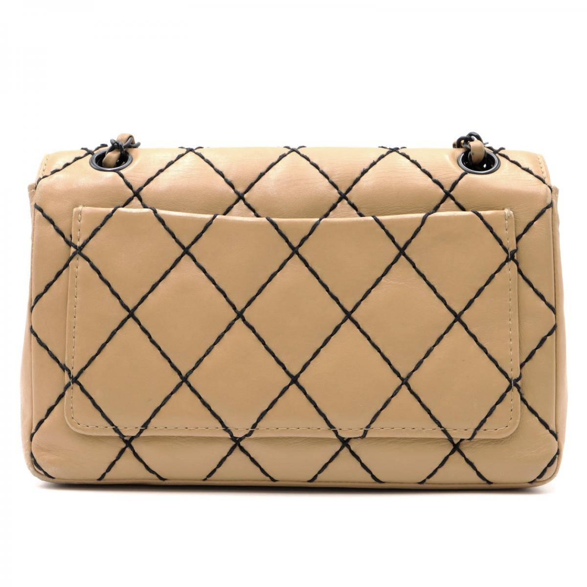 CC Surpique Leather Flap Bag 0.0