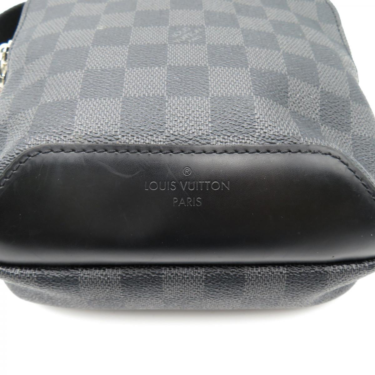 Louis Vuitton black gray leather Avenue Sling Bag N41719 brand