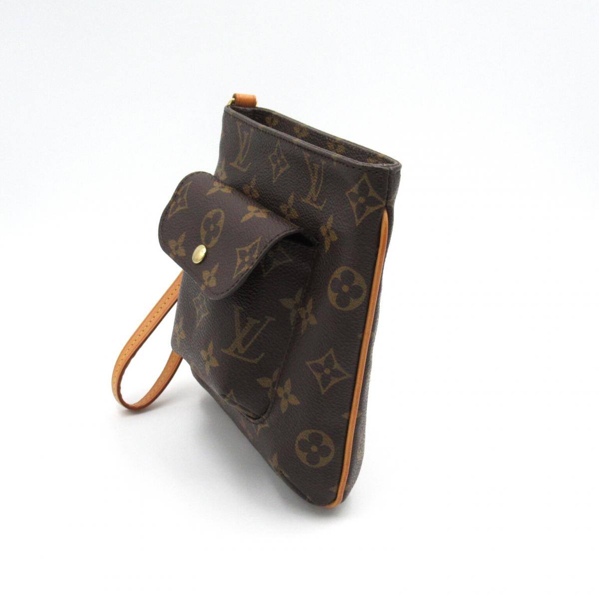 Louis Vuitton Brown Canvas Monogram Partition Wristlet Vanity Bag