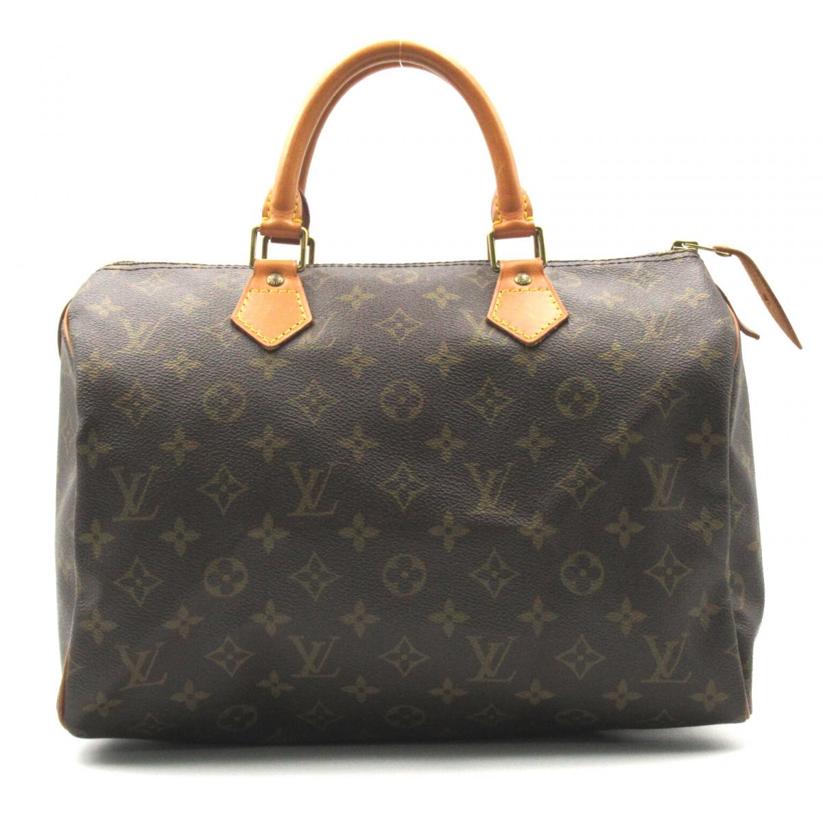 Louis Vuitton Womens Speedy 30 Monogram Canvas Tote Handbag Brown M41526