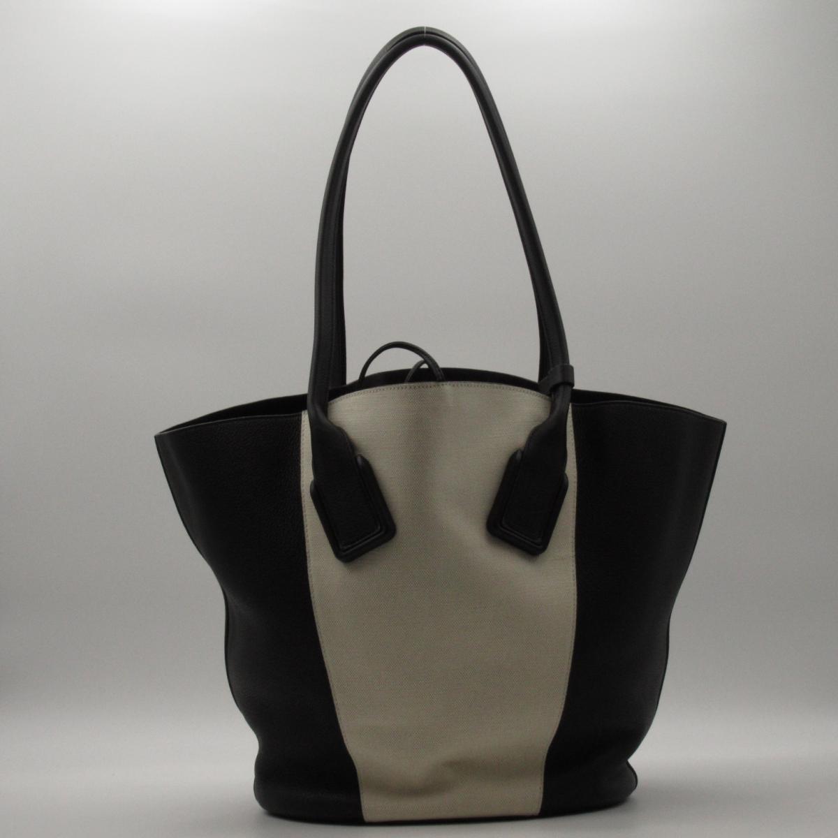 Canvas Leather Trimmed Tote Bag
