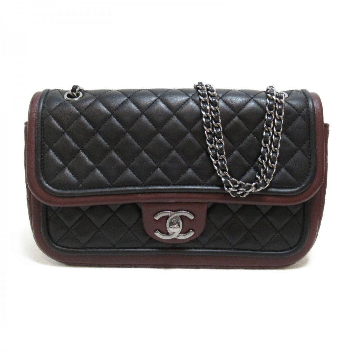 CC Quilted Leather Two Tone Twist Bag