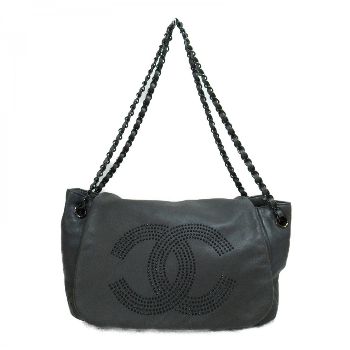 CC Leather Chain Flap Shoulder Bag