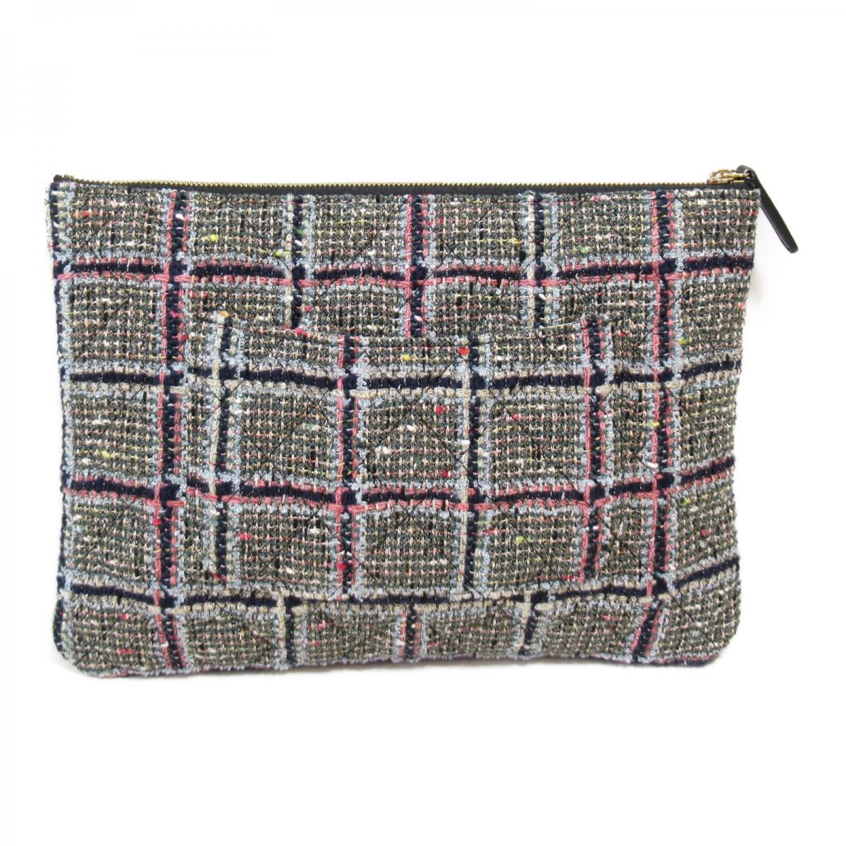 Tweed and Lambskin Case Clutch