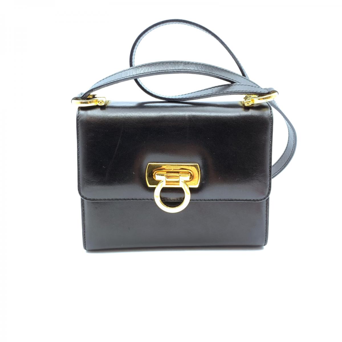 Gancini Leather Mini Flap Bag
