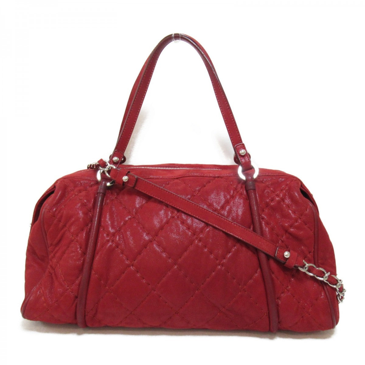 Quilted Leather Boston Bag