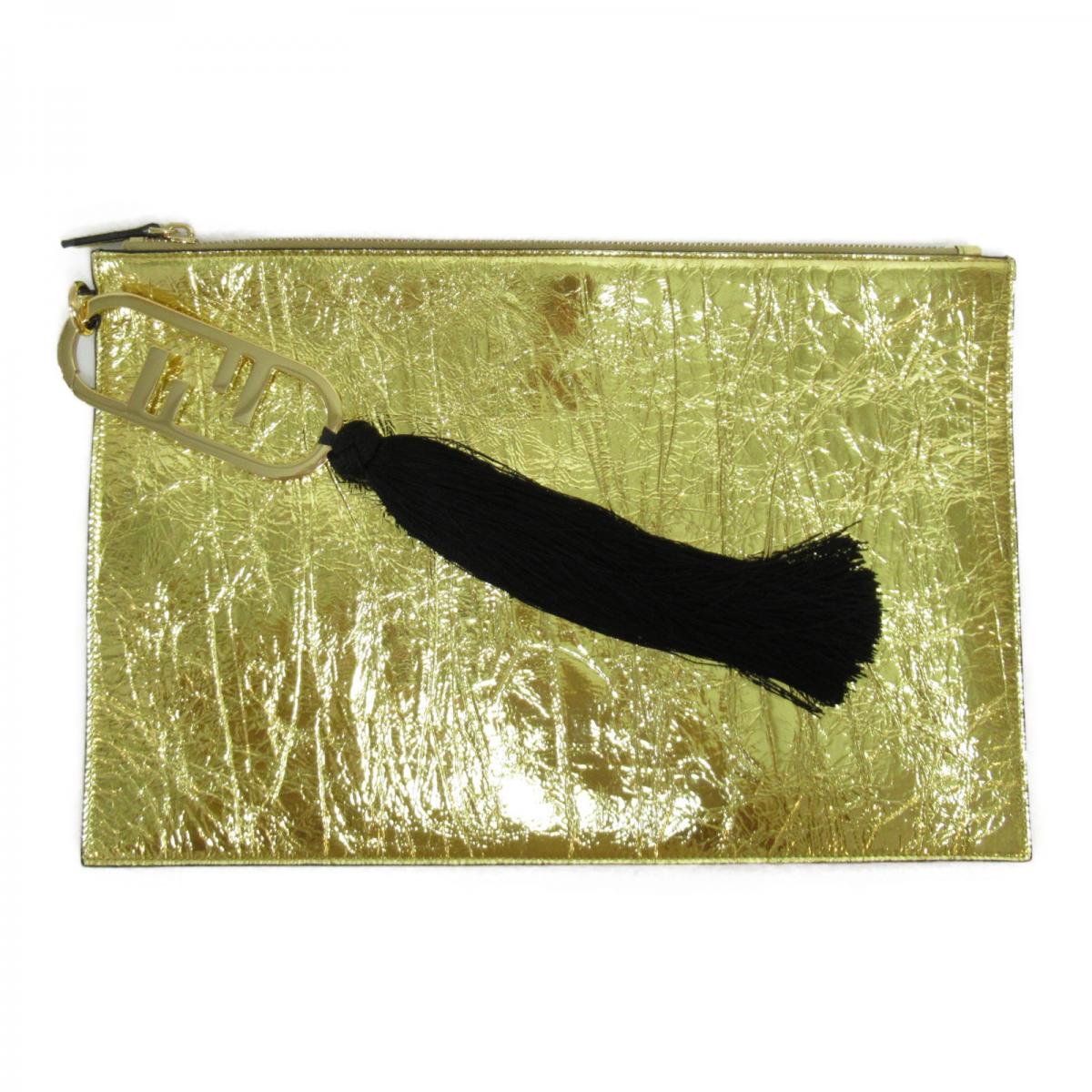 Metallic Leather Tassel Clutch Bag 8N0178AISP