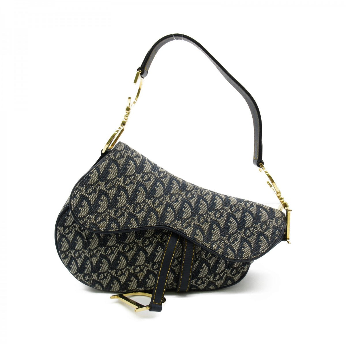 Dior Oblique Canvas Saddle Bag Canvas Shoulder Bag in Excellent condition