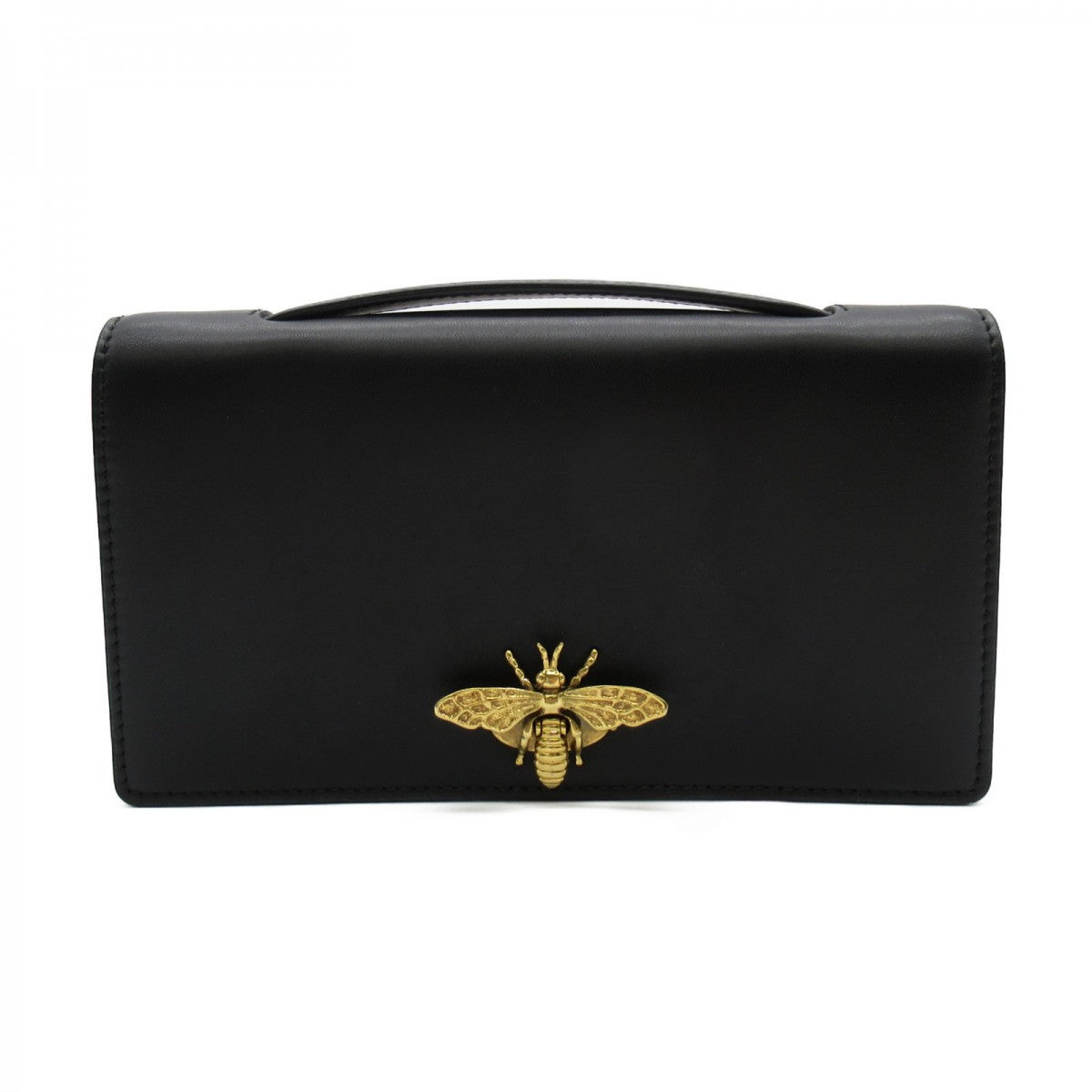 Leather Bee Clutch Bag