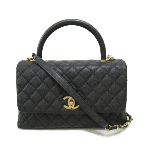 CC Quilted Caviar Flap Handbag  A92991