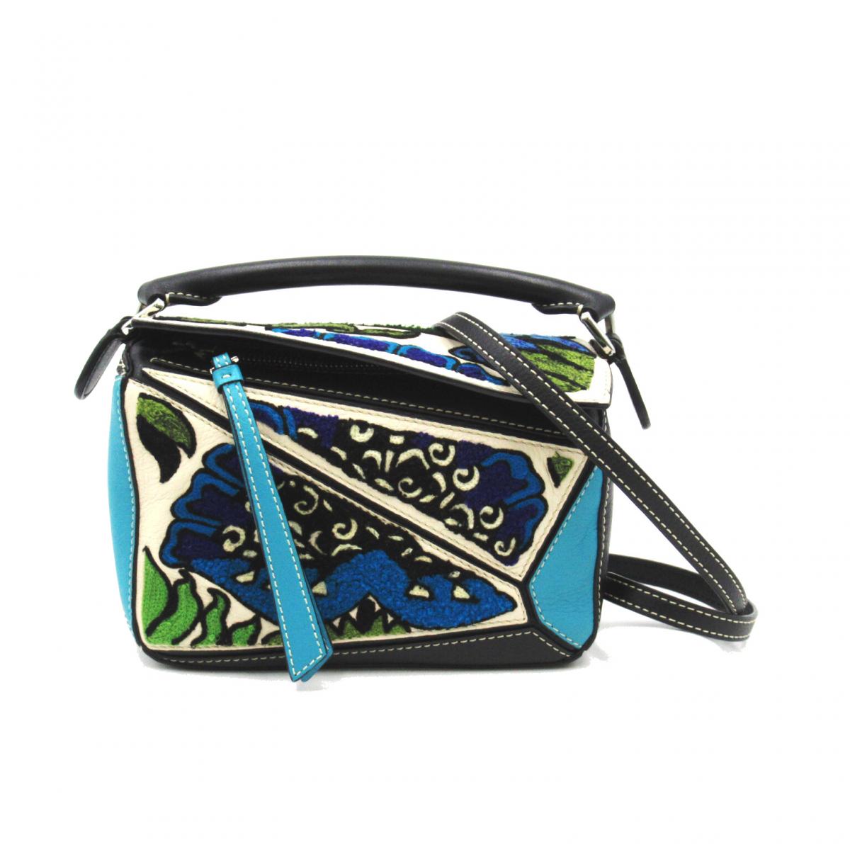 Embroidered Puzzle Leather Crossbody bag