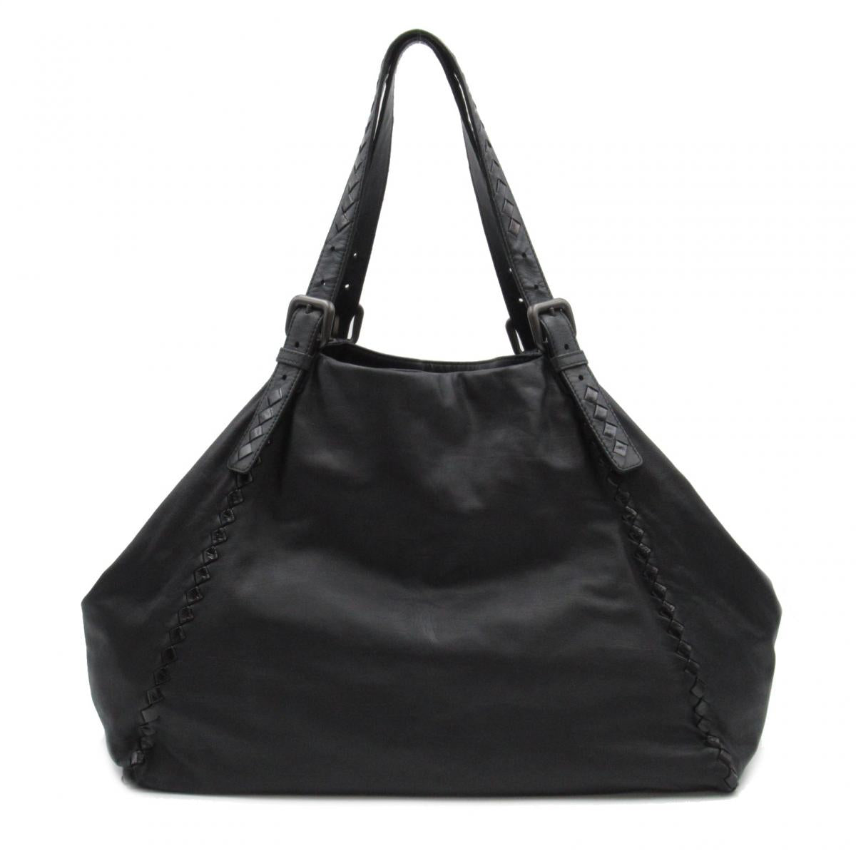 Intrecciato Detail Leather Tote Bag 261399