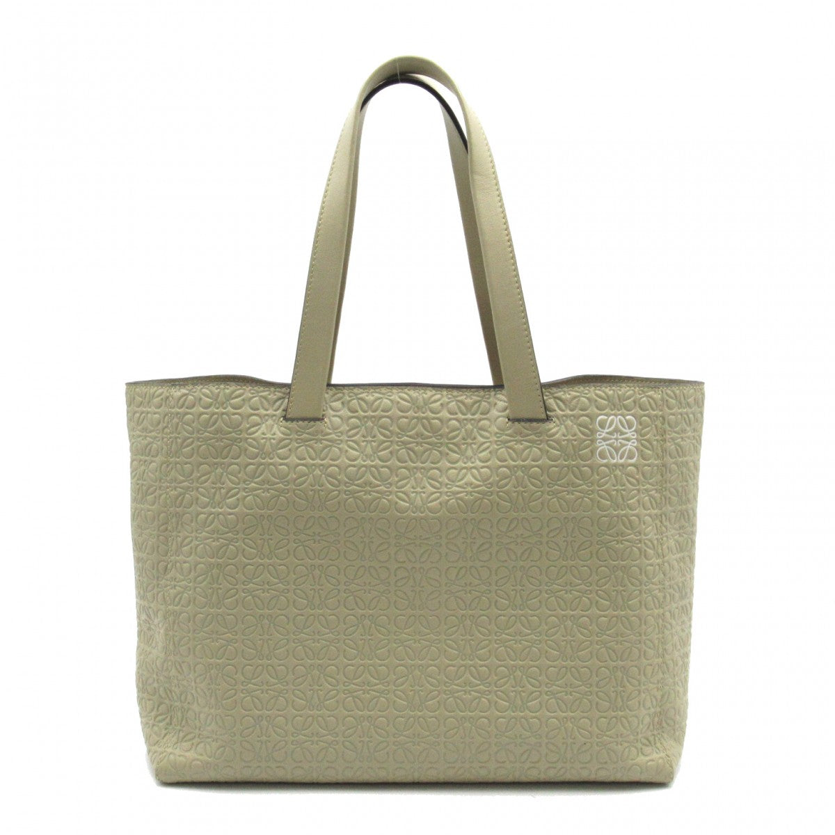 Anagram Embossed Leather Shopper Tote