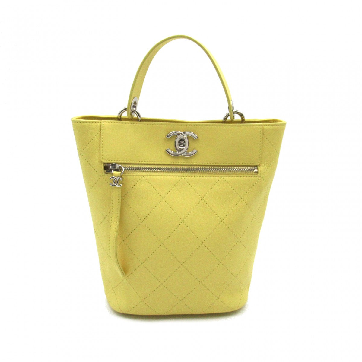 CC Quilted Leather Bucket Handbag