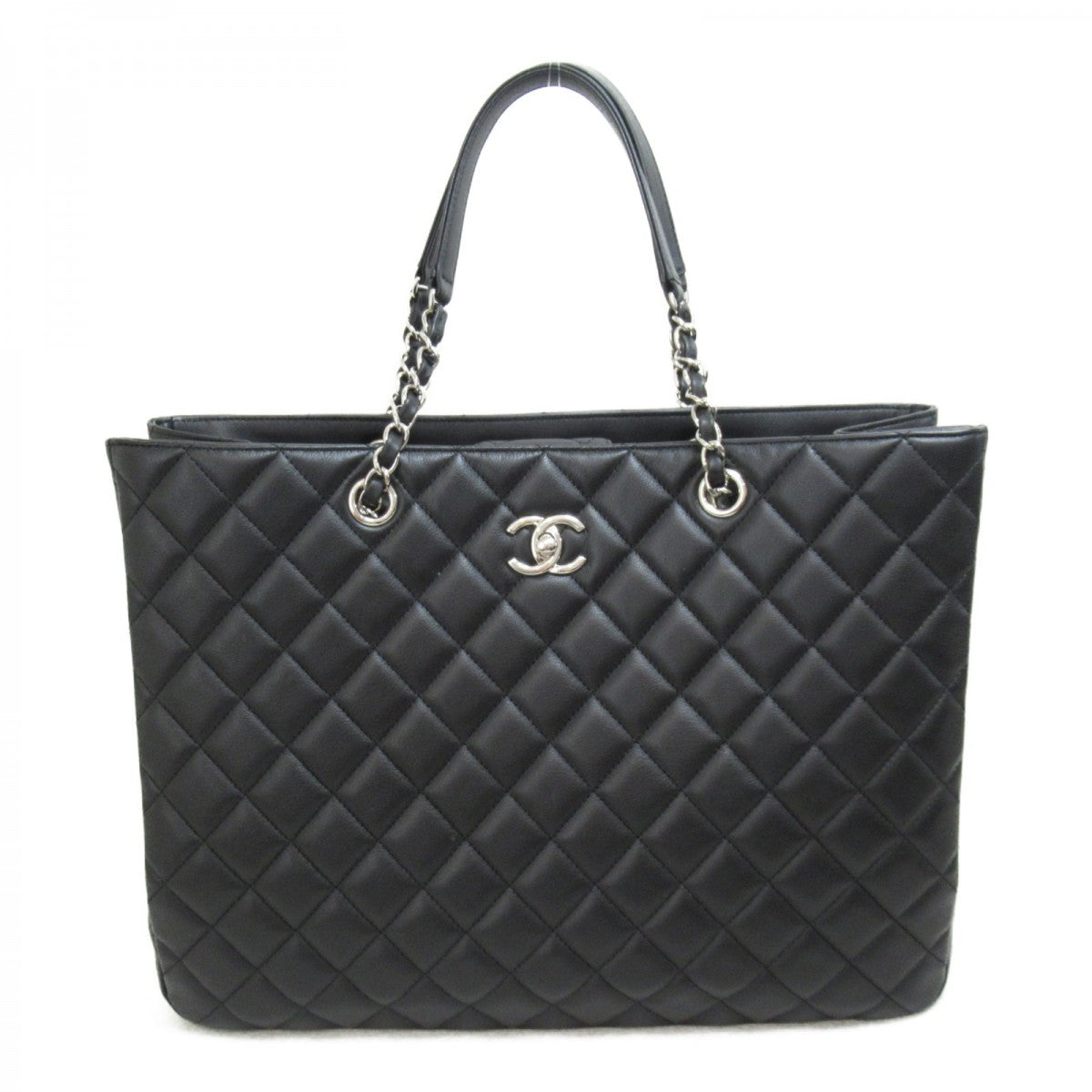 CC Quilted Leather Chain Tote Bag A91046