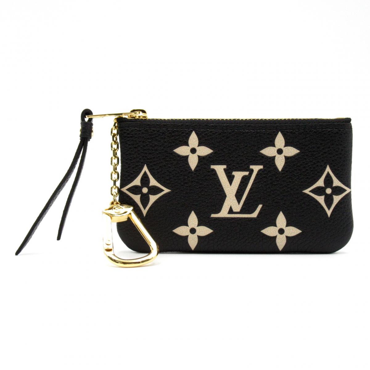 Louis Vuitton Monogram Empreinte Key Pouch M80885 Black Leather