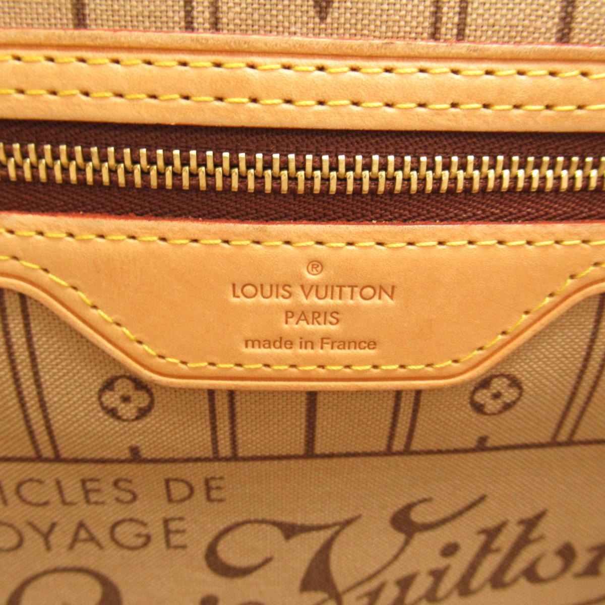 Auth Louis Vuitton Monogram Neverfull MM Tote Bag Brown M40156