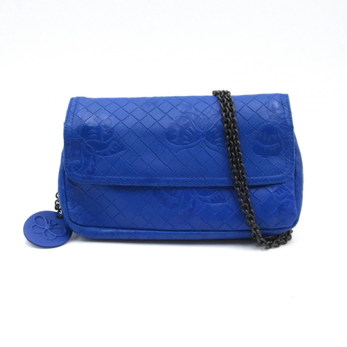Leather Embossed Butterfly Chain Bag