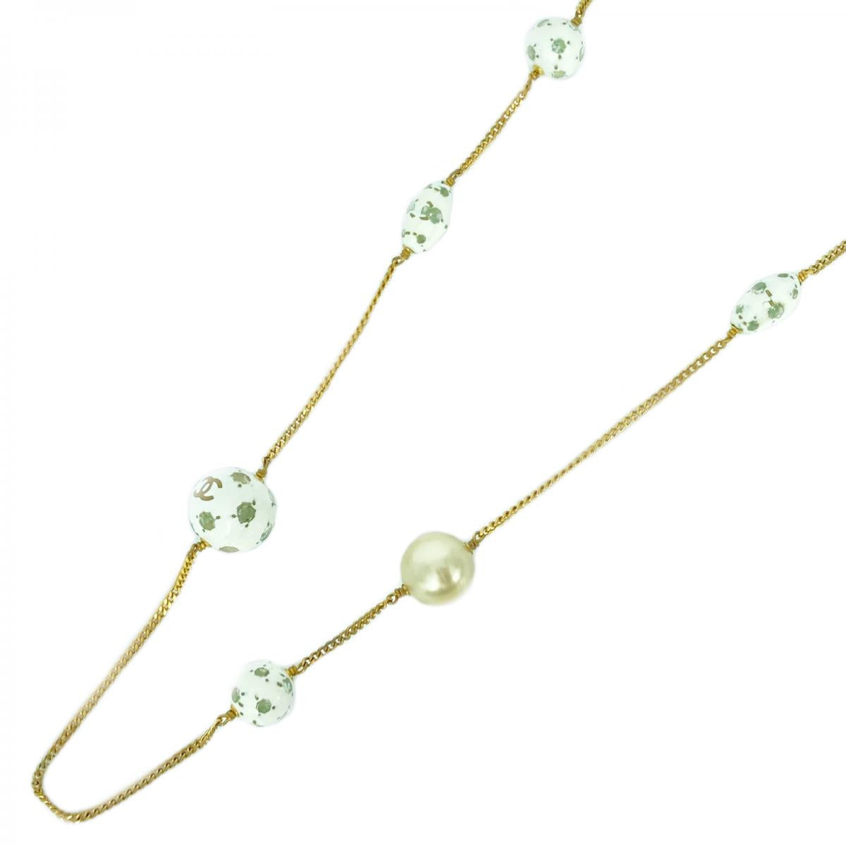Faux Pearl Bead Strand Necklace
