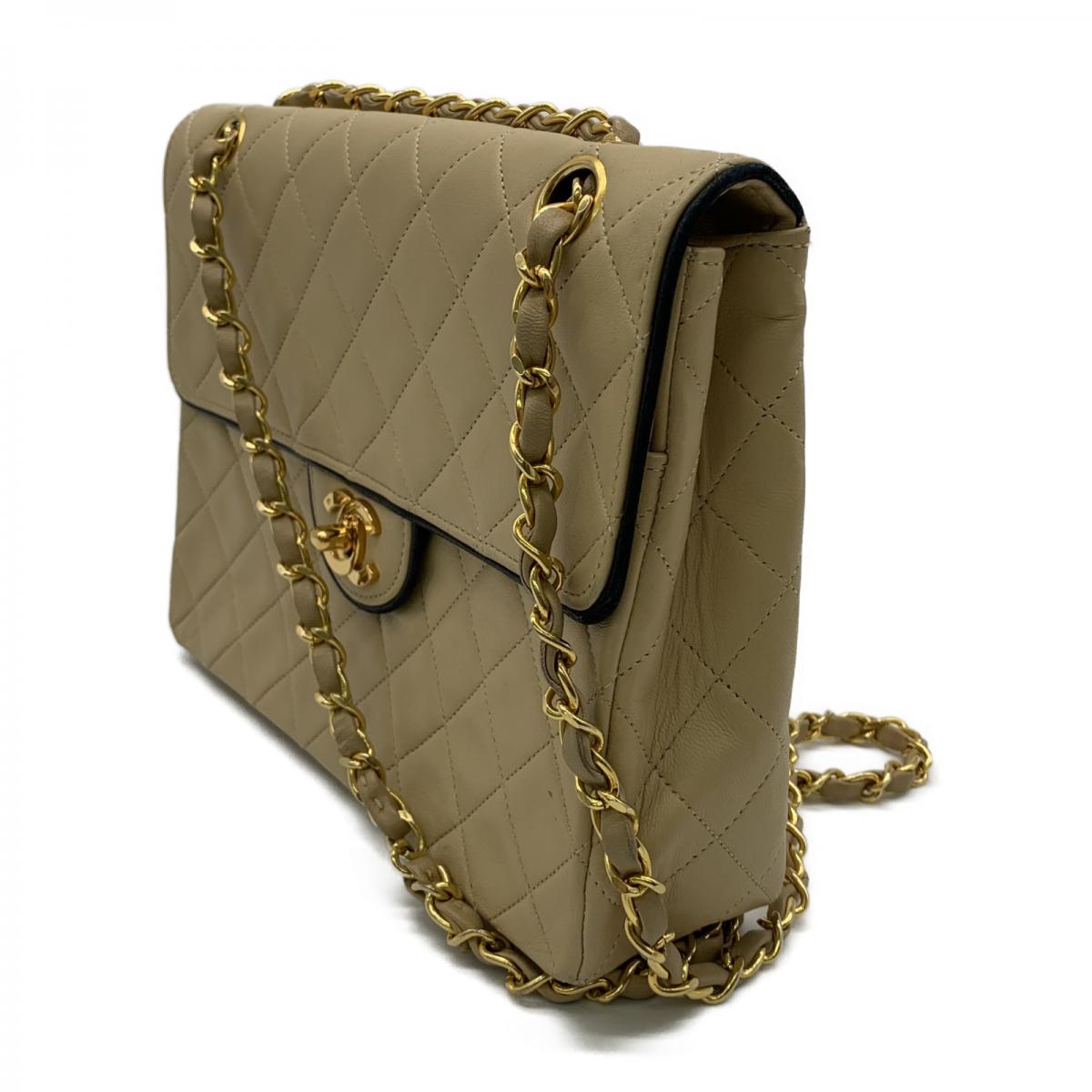 CC Quilted Leather Single Flap Bag