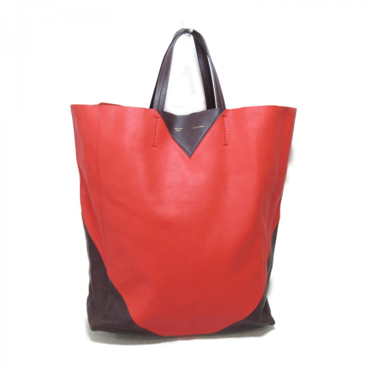 Vertical Cabas Leather Tote Bag