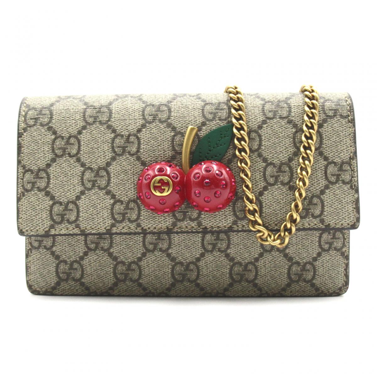 Gucci GG Supreme Monogram Mini Cherry Chain Bag