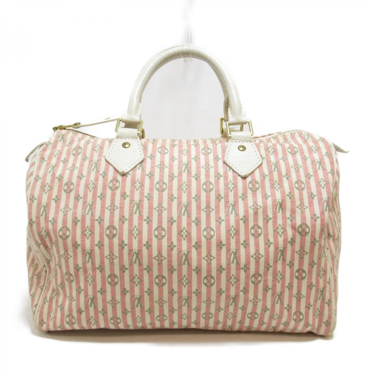 Louis Vuitton Pink/White Monogram Mini Lin Croisette Speedy 30