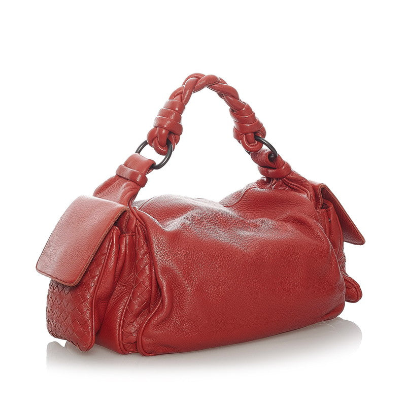 Intrecciato Trim Leather Handbag