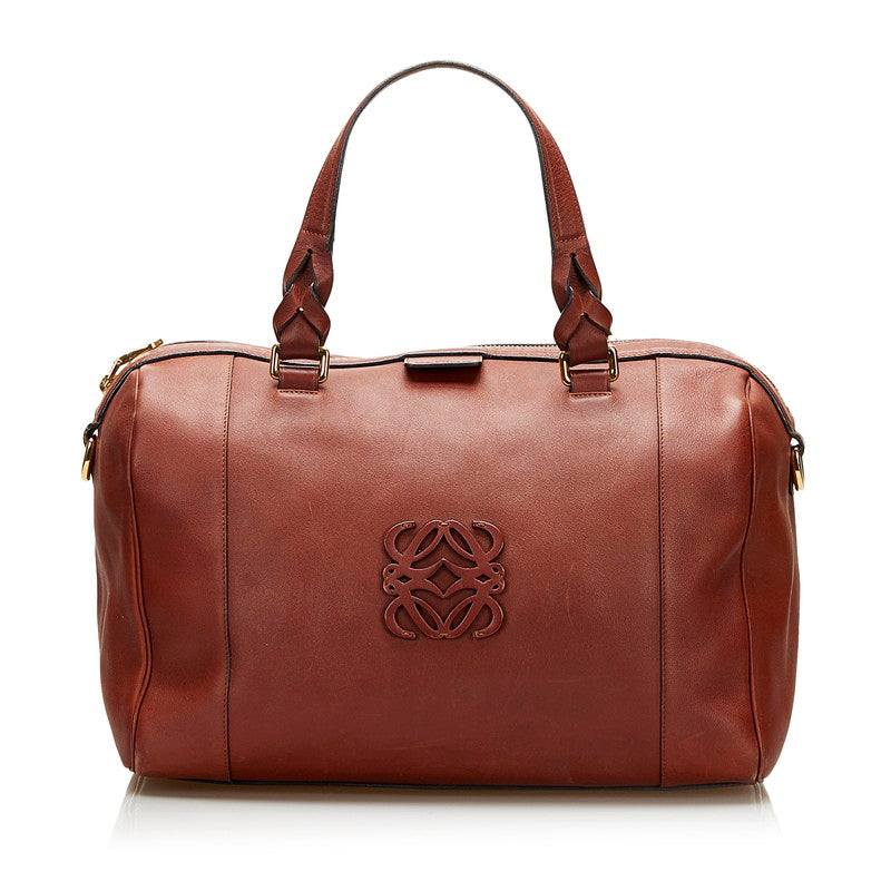 Fusta Leather Anagram Boston Bag