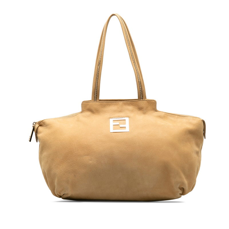 Fendi Nubuck Chain Tote Leather Tote Bag 8BR636 in Fair condition
