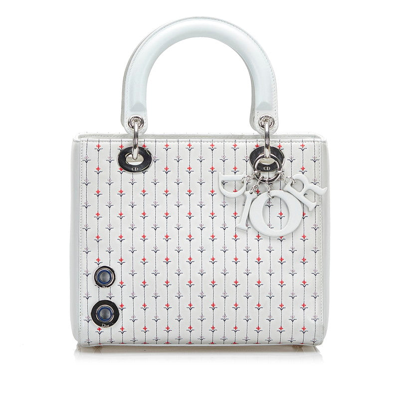 Medium Embroidered Flower Leather Lady Dior