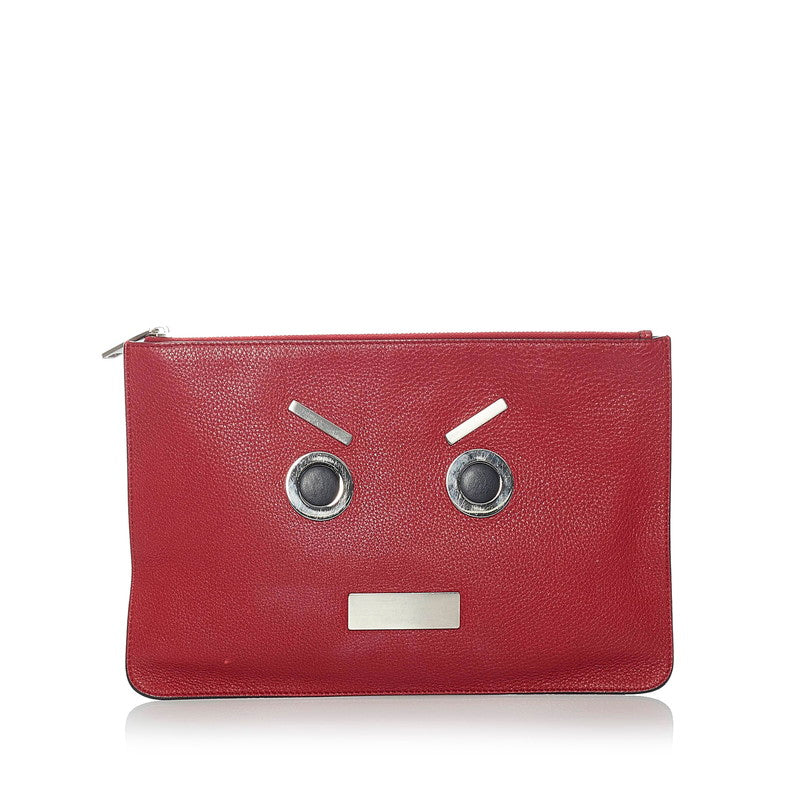Leather Face Clutch Bag