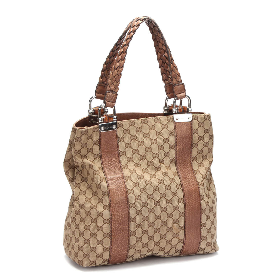 GG Canvas Bamboo Bar Tote 232946