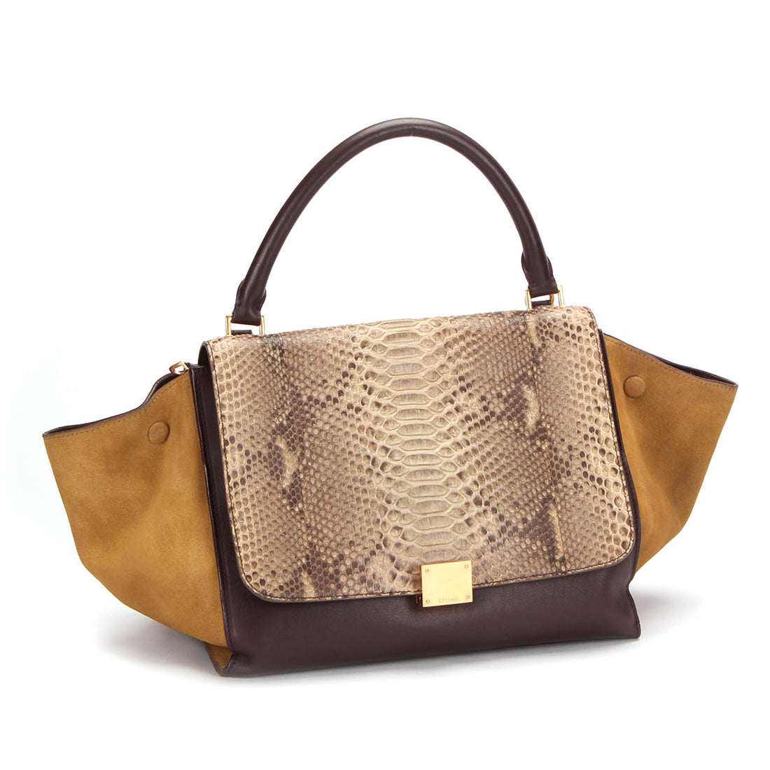 Python Leather Trapeze Bag